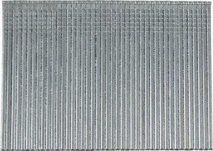 Rader av silvriga trådspik eller dyckert ligger tätt packade bredvid varandra i ett horisontellt mönster.